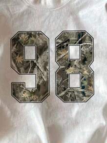 Attitoon Koszulka damska z okrągłym dekoltem, 34% bawełny, z nadrukiem w kamuflażu i nadrukiem gałęzi, idealna na lato