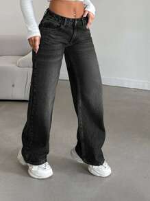 EURMUSE LOW RISE STRAIGHT CYT WOMEN BLUE JEAN - Dark Grey - View 3