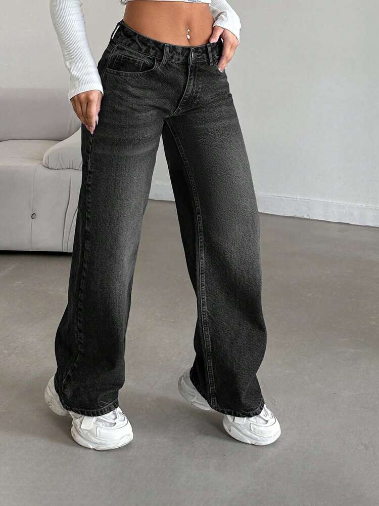 EURMUSE LOW RISE STRAIGHT CYT WOMEN BLUE JEAN - Dark Grey - View 3