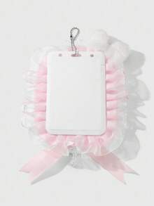 ROMWE Kawaii 1 chiếc nơ ruy băng bằng acrylic hình thỏ nhồi bông màu hồng và trắng chất lượng cao dành cho bé gái dễ thương và ngọt ngào, có cánh, trái tim đính đá, thánh giá, ren trang trí, móc khóa và mặt dây chuyền túi bằng acrylic, thích hợp cho nhân viên văn phòng, sinh viên, trang phục hàng ngày, quà tặng ngày lễ - Hồng - Xem 5