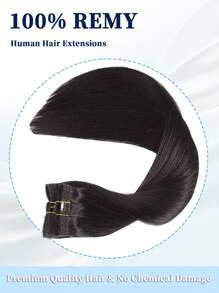 SMART&MATCH 7PCS With 20 Clips Color 1B# Natural Black 115G And 4PCS RED Colored Straight Clip In Hair Extensions 100% Real Human Hair 18 Inch Double Weft Invisiable Clip Hair Extensions Remy Natural Human Hair Highlight Colorful For Women /Girls Daily Use - S1B+RED - View 9