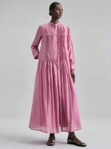 Ontre 2026 Nouvelle collection Printemps/Été Robe longue ample et drapée pour femmes, style élégant minimaliste, bohème. Tenue de plage et vacances - Prune - Voir 4