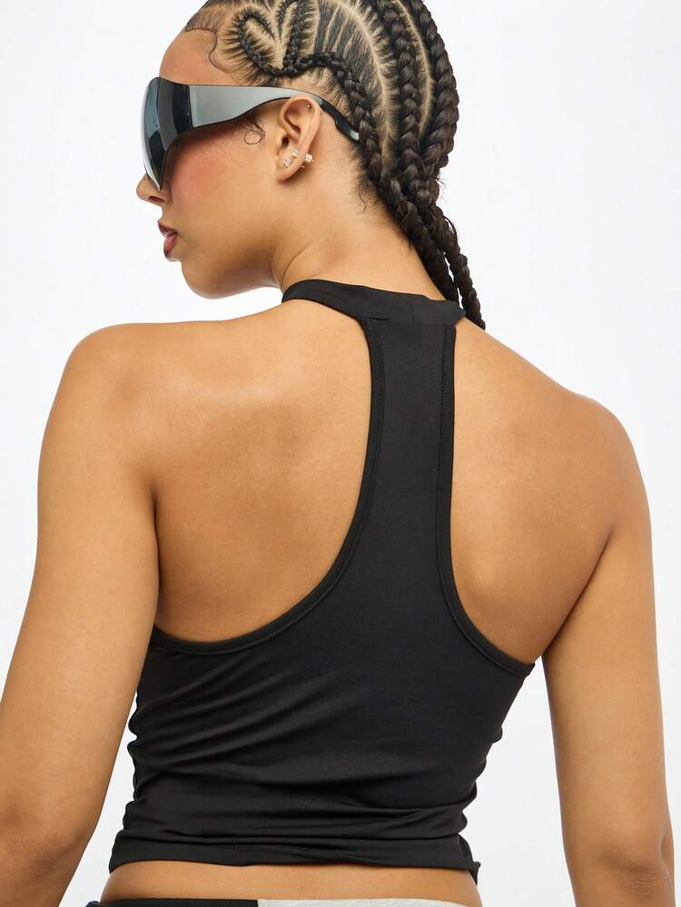 SUMWON WOMEN Canotta con scollo all'americana effetto consumato e design strappato