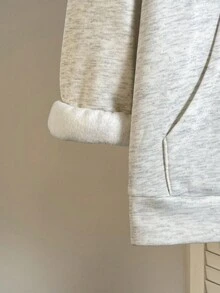 青少年男孩热情标语印花长袖口袋保暖内衬休闲卫衣，适合秋冬季节穿着，可用于学校、日常休闲、旅行、户外活动、大学派对等场合。 - 白色 - 查看 5