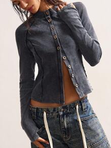 Bohemela Casual Solid Color Knit Slim Fit Long Sleeve Women Thin Jacket In Fall/Winter - Black - View 7