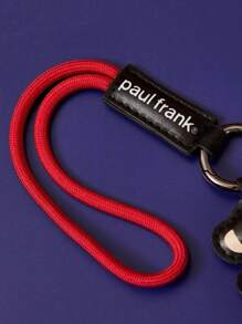 Paul Frank X SHEIN 1 件卡通人物 PU 皮革包饰、钥匙扣、吊坠 - 猴子设计，时尚，可装饰包包、衣服、卡包 - 黑色 - 查看 6