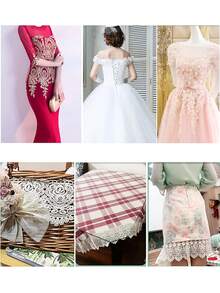 1pair Women Lace Applique Floral Corded Bridal Evening Dress Wedding Costume DIY Motif - White - View 6