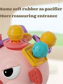 Zazumi 1PC 4.13*3.74in  Chewable BiteResistant EasyGrasp Sensory Teether Ball Colorful Manhattan Toy Cute Pufferfish Shape Educational Developmental Playtime Essential Learning Toy SensoryPlay FineMotorSkills