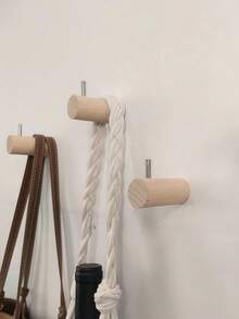 2 件/4 件实木衣帽钩，山毛榉木斜钩，壁钩，创意客厅、卧室、门后、木质玄关衣架、钥匙钩 - 杏色 - 查看 4