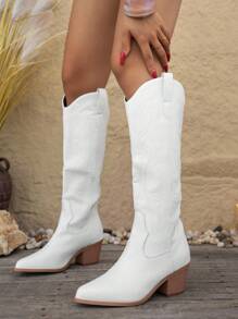 Styleloop ミッドカーフブーツ レディース、バカンス、ボヘミアン、レトロアメリカン、ボヘミアン、ウエスタンスタイル、音楽フェス、パーティー、クリスマス、ハロウィンに適しています - ホワイト - チェックする 2