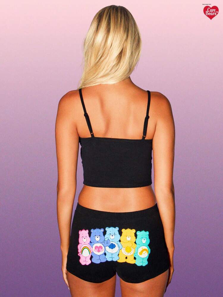 MISSGUIDED Y2K Aesthetic Two Piece Set Cute Character Print Crop Top Mini Shorts Festival Summer Beach Co-Ord Nostalgic Kawaii Loungewear