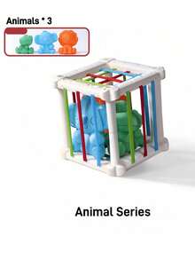 Zazumi 6 件/套 4.53 * 4.53 英寸紧凑尺寸多功能教育堆叠玩具彩虹色几何形状识别精细运动技能训练感官游戏 STEM 学习玩具蒙特梭利教室学前礼物生日圣诞节节日派对（三个系列可供选择）