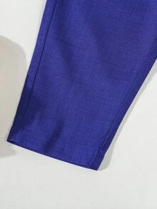 SHEIN 3 peças/Conjunto Roupa Formal de Gentleman para Bebê Menino - Inclui Camisa de Manga Longa com Gravata Borboleta, Colete de Abotoamento Simples e Calça Casual com Elástico na Cintura e Bolsos, Adequado para Casamentos, Convidados de Casamento, Dia das Mães, Volta às Aulas - Multicolorido - Visão 8