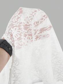 SHEIN Frenchy 女士优雅白色蕾丝镂空短袖上衣，性感蕾丝短袖上衣，适合慕尼黑啤酒节女士蕾丝花边短袖上衣，采用甜心领和褶饰设计，女士纯色简约日常镂空蕾丝花边短袖上衣，慕尼黑啤酒节连衣裙，慕尼黑啤酒节服装，白色上衣，啤酒节，白色短款上衣女士钩针短款上衣网眼短款上衣透视短款上衣，慕尼黑啤酒节连衣裙上衣，慕尼黑啤酒节连衣裙，慕尼黑啤酒节服装，白色上衣，啤酒节，慕尼黑啤酒节连衣裙上衣，加大码上衣 - 白色 - 查看 12