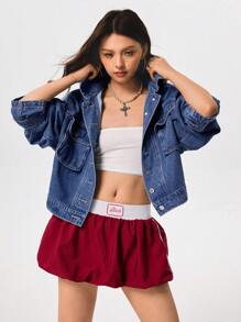 Rivivi Women's Fashion Casual Button-Up Long Sleeve Denim Jacket - Blue - View 7