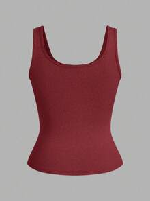 Slaydiva Multipack Black + White Casual And Versatile CA Scalloped Top, Deep U-Neck And Racerback Basic Women's Tank Top - Red and Black - View 7