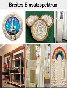 10 毫米 X 4.3 码天然花边绳，3 股扭绳，适用于壁挂、植物吊架、工艺品、礼品包装和婚礼装饰 - 白色 - 查看 6