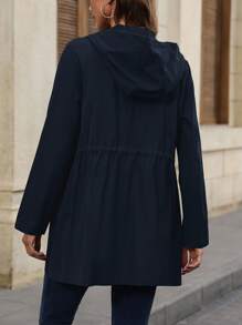 EMERY ROSE Women's Casual Solid Color Zip-Up Hoodie Jacket Fall Winter Cloth For Women