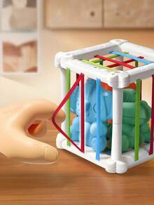 Zazumi 6 件/套 4.53 * 4.53 英寸紧凑尺寸多功能教育堆叠玩具彩虹色几何形状识别精细运动技能训练感官游戏 STEM 学习玩具蒙特梭利教室学前礼物生日圣诞节节日派对（三个系列可供选择）