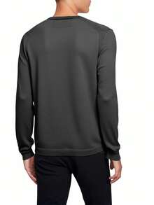 Men's Casual Loose Fit Crew Neck Long Sleeve T-Shirt By Ever-X_CN - 056 Light-Pastel Gre - View 2