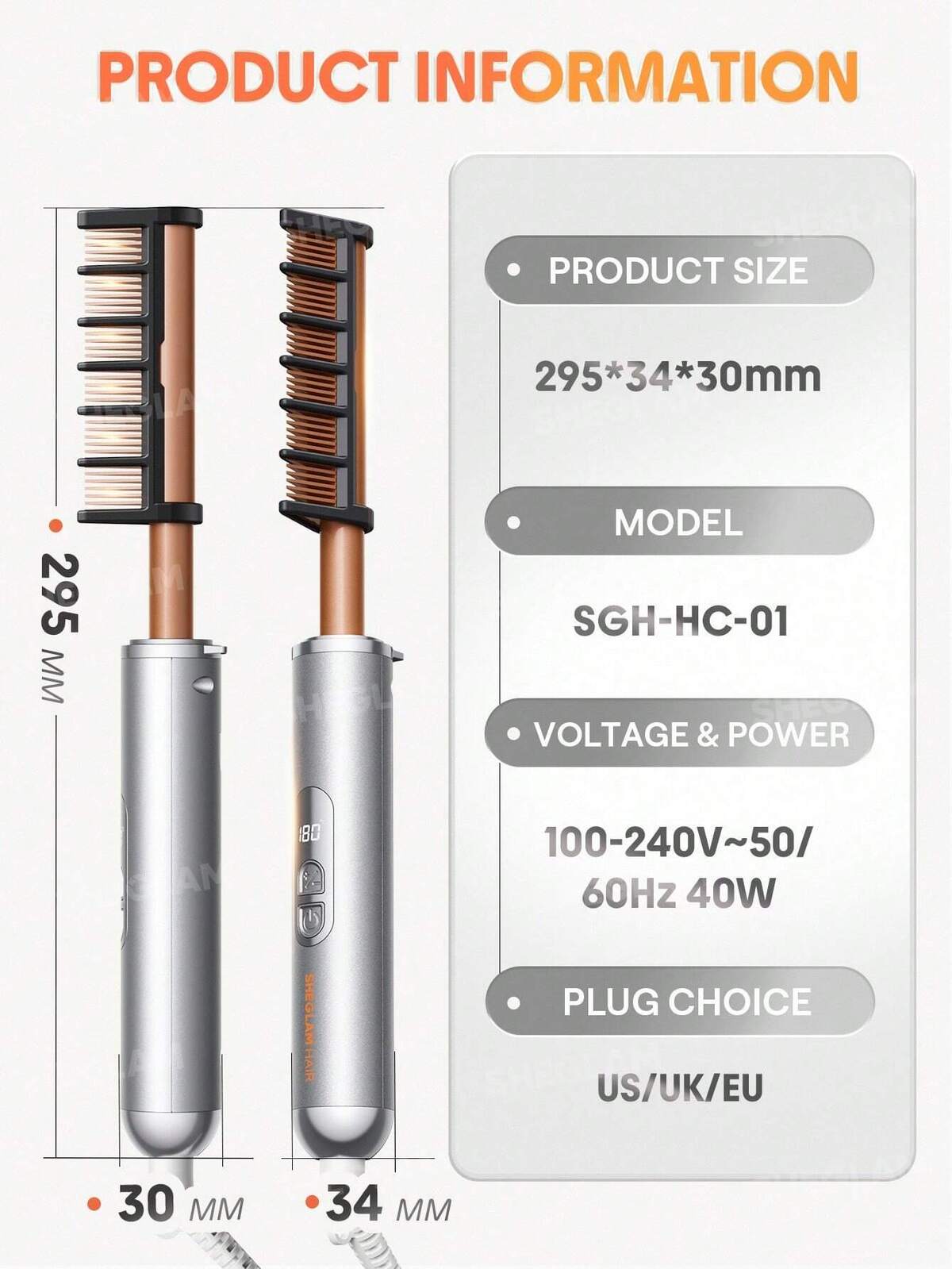 Anti-Burn Hot Comb - EU Plug