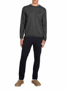Men's Casual Loose Fit Crew Neck Long Sleeve T-Shirt By Ever-X_CN - 056 Light-Pastel Gre - View 3