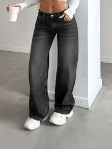 EURMUSE LOW RISE STRAIGHT CYT WOMEN BLUE JEAN - Dark Grey - View 6