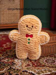 1 Stück dekorativer Lebkuchenmann Ornament mit braunem und weißem Zuckerguss-Muster, Weihnachts-Feiertags-Heimdekoration, Winterzeit, Festliche Party Geschenkidee, Strumpfhalter, Vintage-Stil, handgefertigt, saisonale Dekoration, süßes Design, Wandbehang, Baumschmuck, festliche Accessoires