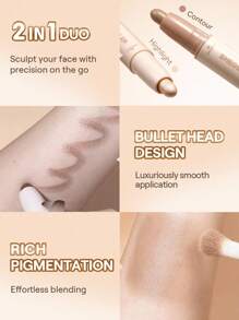 SHEGLAM 2-In-1 修容提亮棒-Brown Sugar 品牌 美容 化妝 化妝品 適合女性與女孩 完美搭配冬季 Y2K 時尚 流行 生日禮物 假期 派對準備就緒 最佳顏色 - Brown Sugar - 查看 3