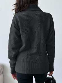 Maglione a collo alto in tinta unita da donna, a maniche lunghe, versatile per l'uso quotidiano