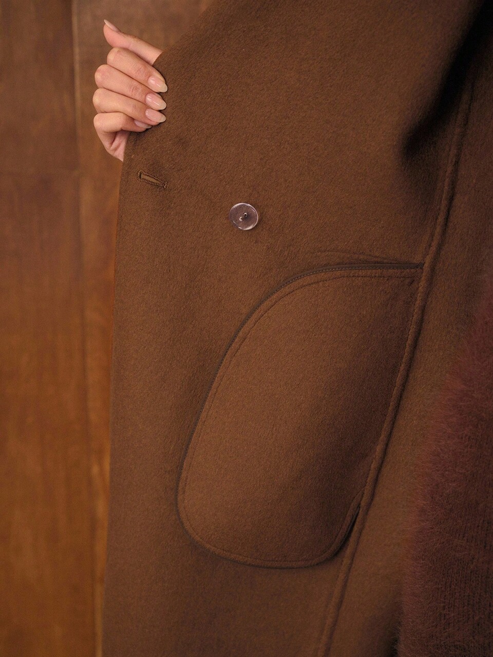 WOOL DOUBLE BREASTED BELTED OVERCOAT FOR AUTUMN & WINTER