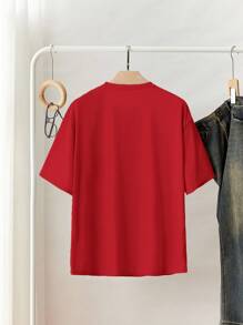 INAWLY Women's Casual Butterfly Print Drop Shoulder T-Shirt, Summer