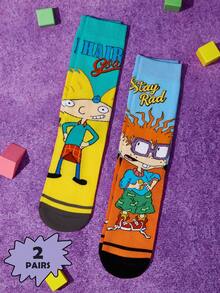 Nick 90s | SHEIN 男士中筒袜 - 彩色 - 查看 2