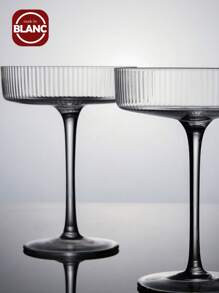 Madebyblanc 1PC/2PCS/4PCS Artisanal Hand-Blown Textured Glassware - 10oz Ribbed Martini Cocktail Glasses & Dessert Cups, Multi-Purpose Ice Cream Bowls For Home Bar, Party, Wedding & Restaurant Supplies