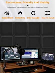 TOUO 6-24 片大号方形斜边吸音泡沫板 12 英寸 x 12 英寸 x 2 英寸/12 英寸 x 12 英寸 x 1.18 英寸，高密度隔音墙板，8 种颜色，工作室和卧室隔音处理，隔音家居配件