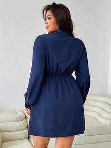 Solflare 秋冬新款连衣裙、修身大码连衣裙、个性化设计裹身裙、大码休闲纯色纽扣前衬衫裙、老钱风格女装、秋季、返校节、外出、约会、婚礼宾客礼服、裹身裙、秋季、返校节、外出、约会、婚礼宾客礼服、裹身裙、秋冬、优雅派对礼服、女士婚礼宾客礼服、民事婚礼礼服、女士约会礼服、女士夜间外出礼服、女士夏季礼服、女士蜜月装。女士婚礼宾客 - 寶藍色 - 查看 4