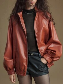 Ontre 2025 秋冬新品，Tangerine 女装，女士秋季夹克，秋季、万圣节、返校季、圣诞节、啤酒节女士外套，夜间外出装束，婚礼宾客装，商务休闲装，复古风格女士夹克 - 鏽棕色 - 查看 3