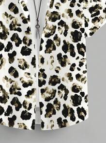 Manfinity LEGND Áo sơ mi nam in họa tiết động vật họa tiết da báo trưởng thành thường ngày thời trang - Nhiều màu - Xem 4