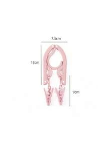 SHEIN Portable Folding Clothes Hanger - Easy To Store, New Material, No Old Materials Added, Multi-Color Clips To Meet Different Drying Needs, Non-Slip Design, Shoulder Support, Can Be Enlarged And Reduced, A Must-Have For Travel, Saves Wardrobe Space!(The Product May Have Slight Color Changes Due To Batch Problems, But The Quality Remains Unchanged And Does Not Affect The Appearance And Use)