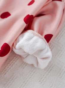 Cozy Pixies 2 件套女婴心形图案针织柔软圆领长袖运动衫和松紧腰喇叭裤套装 - 彩色 - 查看 7