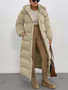 EURMUSE Cappotto invernale imbottito con chiusura laterale a bottoni, lunghezza maxi, con caratteristica di mantenere il calore