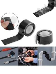 1 件防水泄漏修补胶带，自熔硅胶胶带，用于绝缘和管道密封 - 黑色 - 查看 2