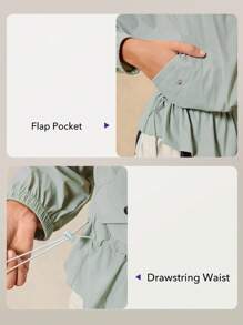 OutZeal 女士防紫外线 UPF50+ 轻便透气防晒运动夹克 徒步露营日常 - 綠色 - 查看 4