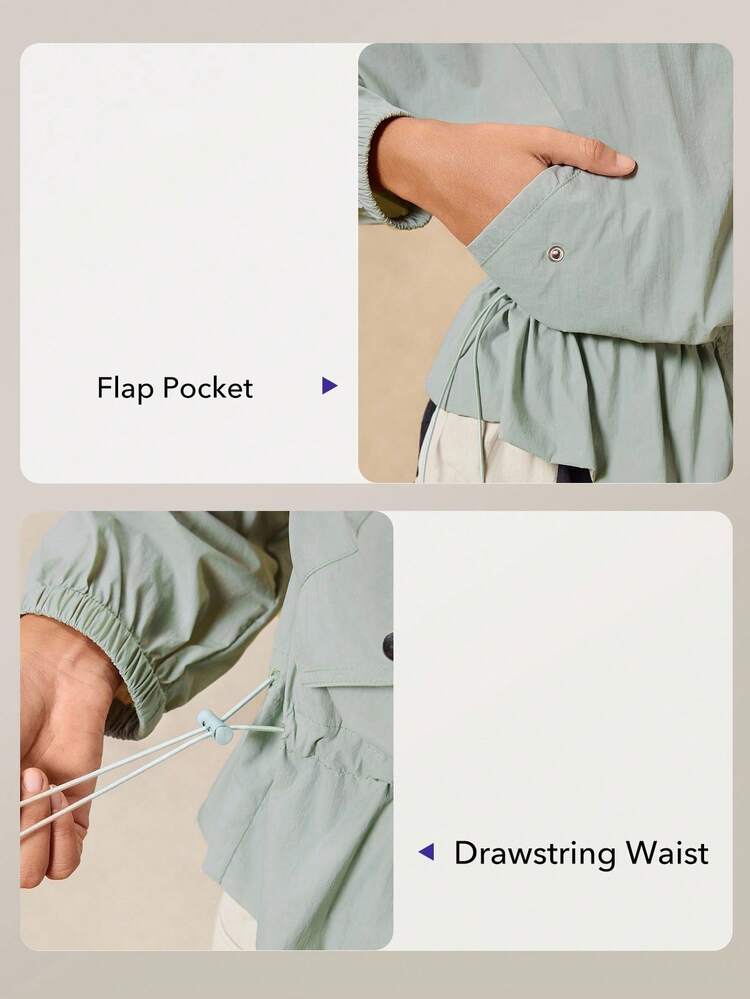 OutZeal 女士防紫外线 UPF50+ 轻便透气防晒运动夹克 徒步露营日常 - 綠色 - 查看 4