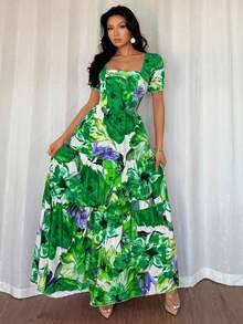 Rafferiza 女士优雅刺绣印花长裙 - 彩色 - 查看 7