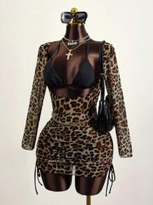 Zestiva 豹紋側抽繩罩衫