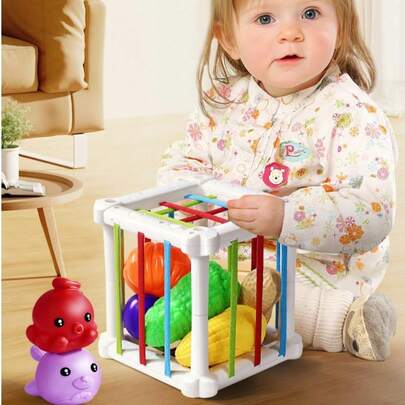 Zazumi Bộ 6 món, kích thước nhỏ gọn 4.53*4.53 inch, đồ chơi xếp hình đa chức năng, màu sắc cầu vồng, hình học, giúp nhận biết kỹ năng vận động tinh, chơi cảm giác, đồ chơi STEM, đồ chơi Montessori cho lớp học mầm non, quà tặng sinh nhật, Giáng sinh, tiệc tùng (ba bộ để lựa chọn)