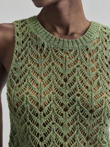 Ontre 2025 Chaleco de punto de unicolor para mujer, minimalista, casual urbano de negocios, prenda superior básica