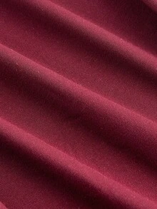 SHEIN MOD 女式加大码简约修身 A 字形不对称下摆迷你连衣裙、户外连衣裙、优雅派对连衣裙、百搭连衣裙 - 酒紅色 - 查看 4