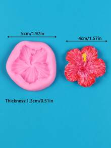 1 khuôn silicon hình hoa Furong, khuôn làm đồ trang sức bằng đất sét thạch cao hình nến thơm hình hoa Furong 3D, công nghệ đất sét nhựa và polyme, và các mặt hàng trang trí DIY - Hồng - Xem 3
